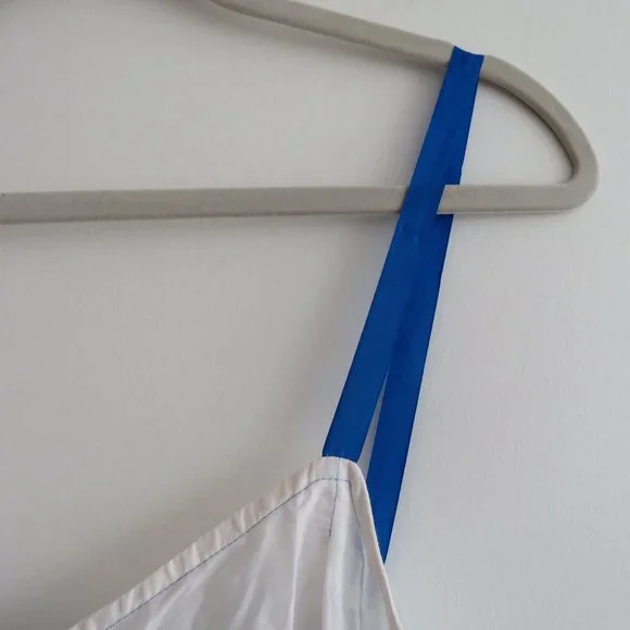 ANTHROPOLOGIE LILKA White Blue Swimming Pool Resort Cotton Dress Cover Up Small - Picture 4 of 13